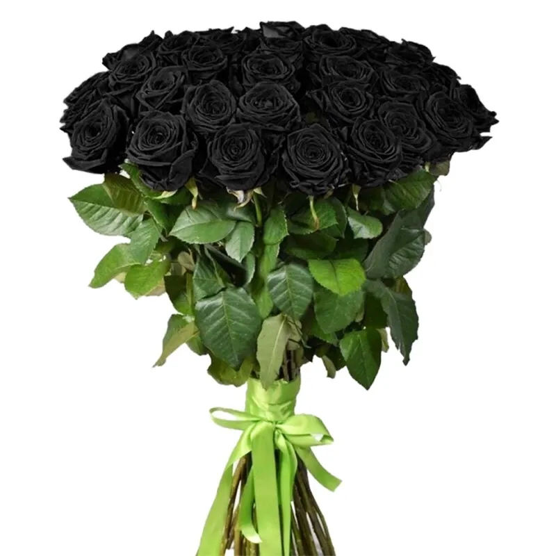 Букет из 101 черной метровой розы (100см)