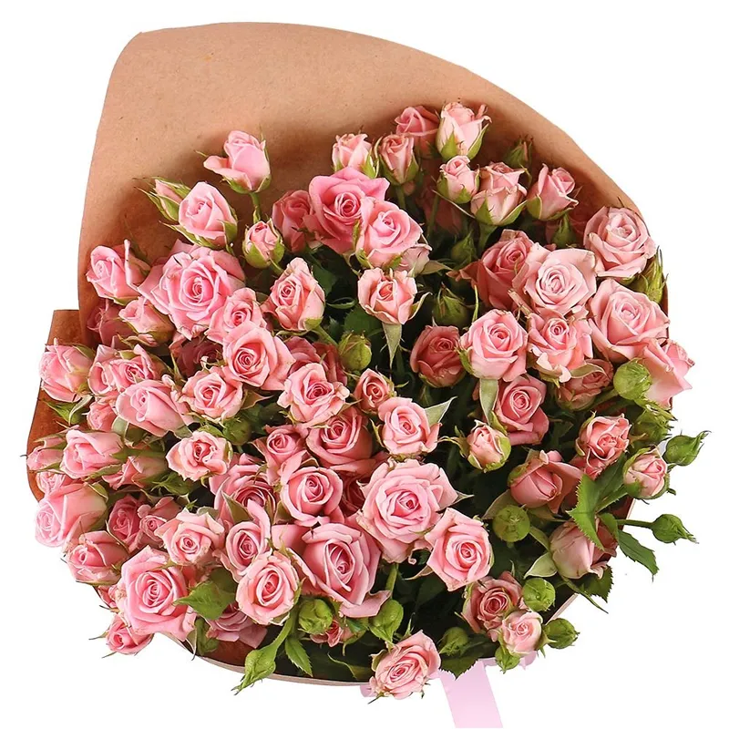 Букет из 7 кустовых розовых роз